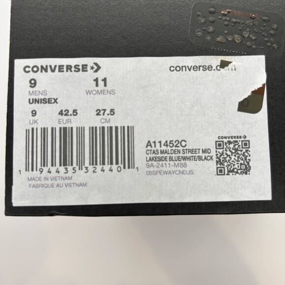 New Converse CTAS Malden Street Mid Shoes Mens 9 Womens 11 Lakeside Blue A11452C main image 6
